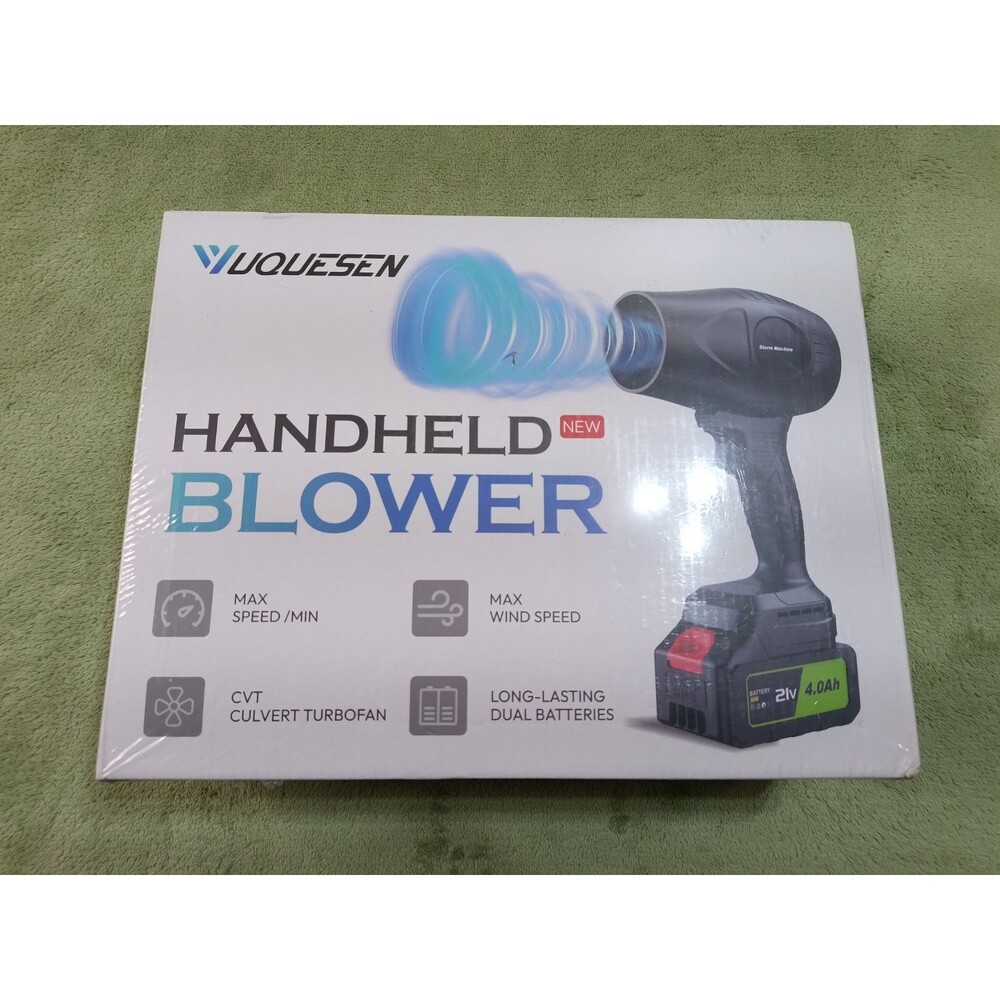 Vuquesen 21V Cordless Handheld Blower CVT Culvert Turbofan + 2 Batteries NIB